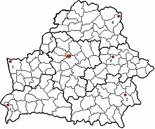 Карта рб с городами и областями